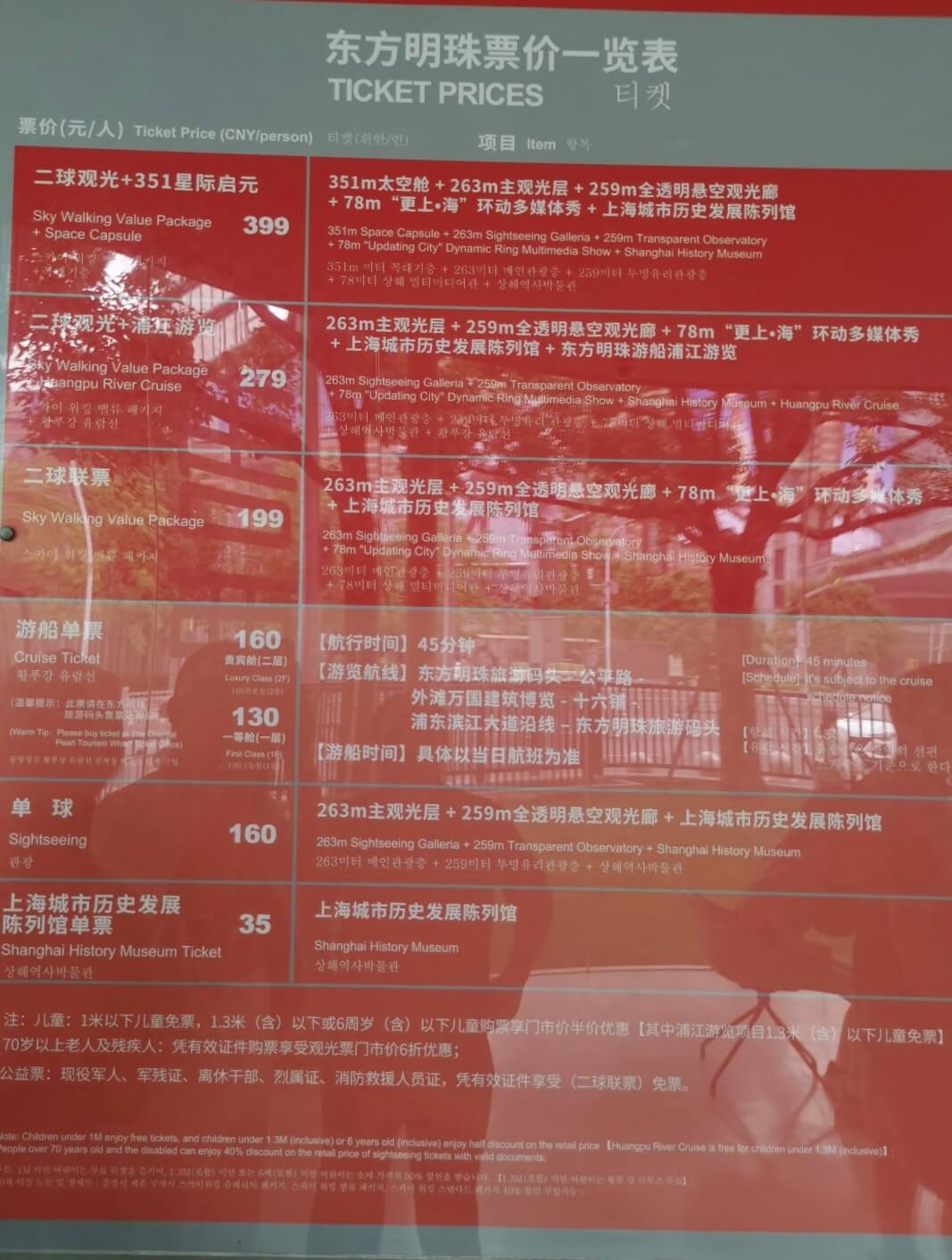 Oriental Pearl Ticket Information